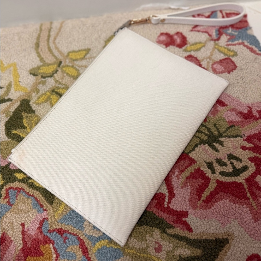 CHRISTIAN DIOR Never Worn Limited Edition White Floral Print Canvas Wristlet - Picture 8 of 16